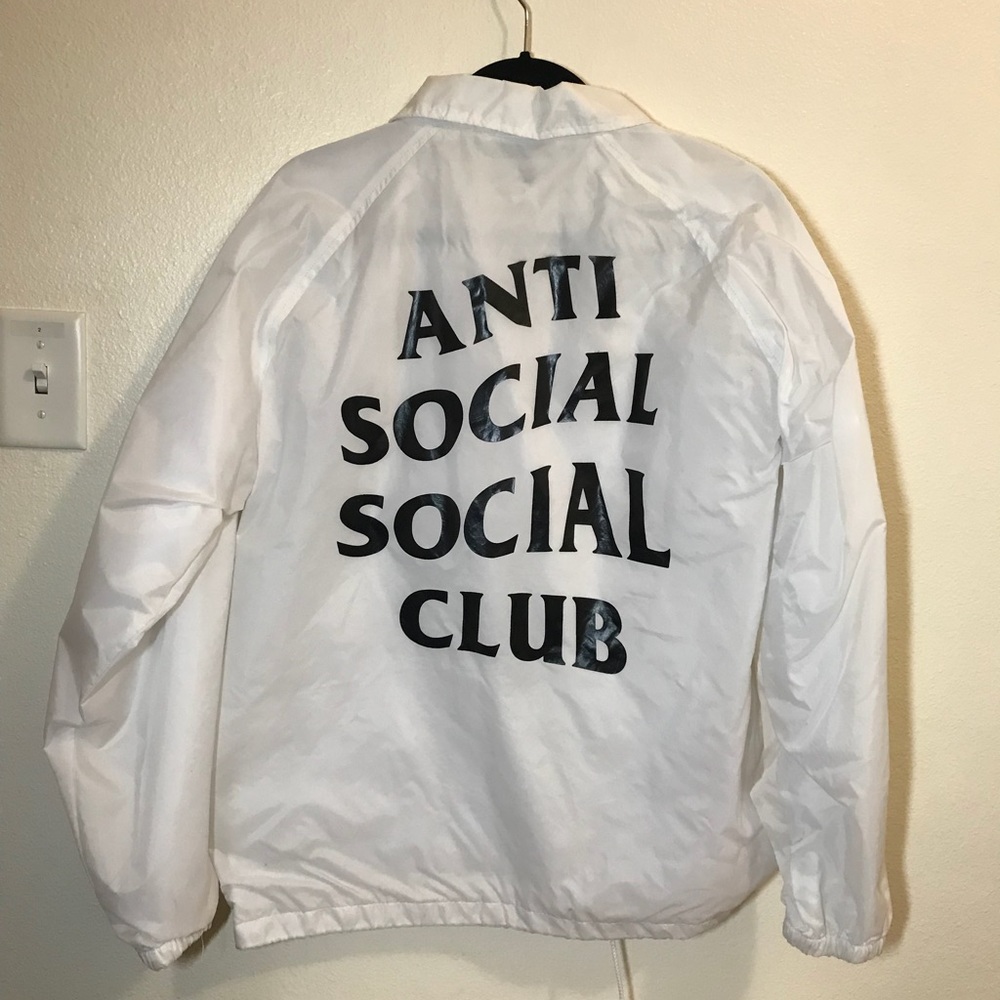 White Anti Social Social Club windbreaker